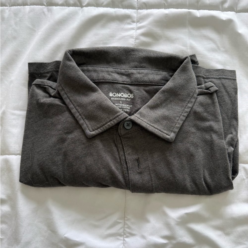 Bonobos Dark Gray Polo Shirt soft cotton